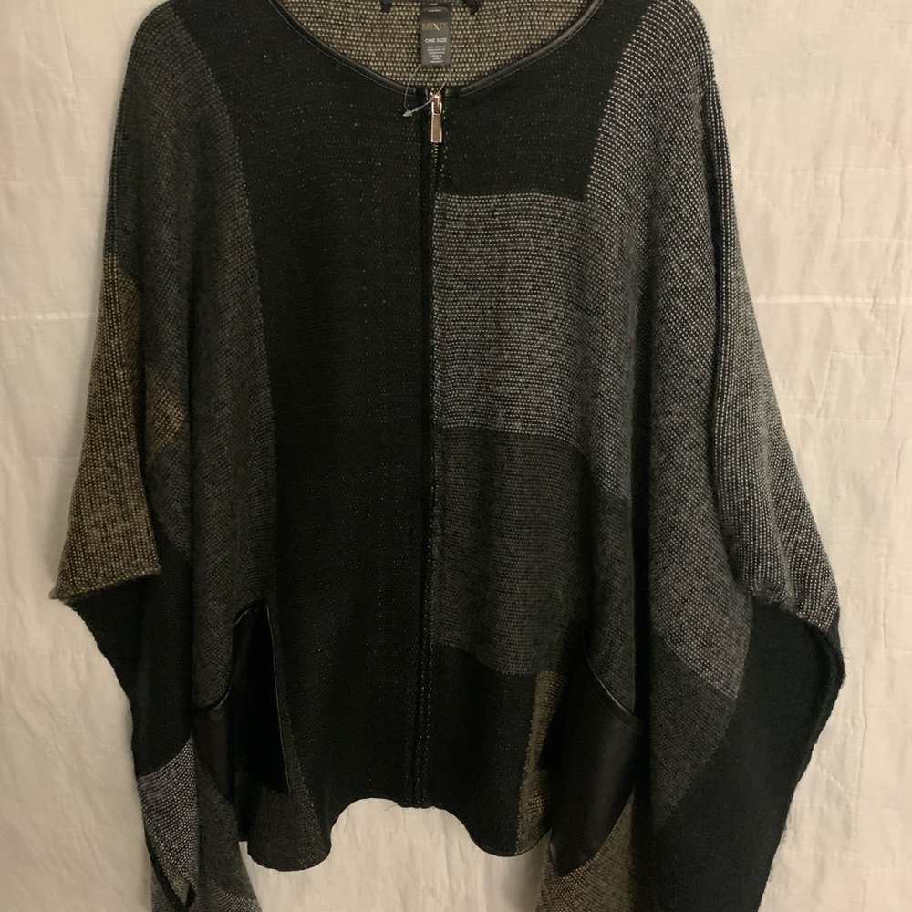 Black patchwork shawl